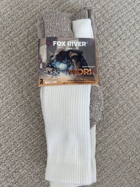 Fox River 6504 Socks Fox River Steel Toe Work Socks 2 pairs Made In USA White